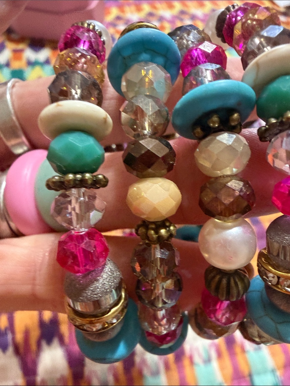 Crystal wrap Bracelet with leather